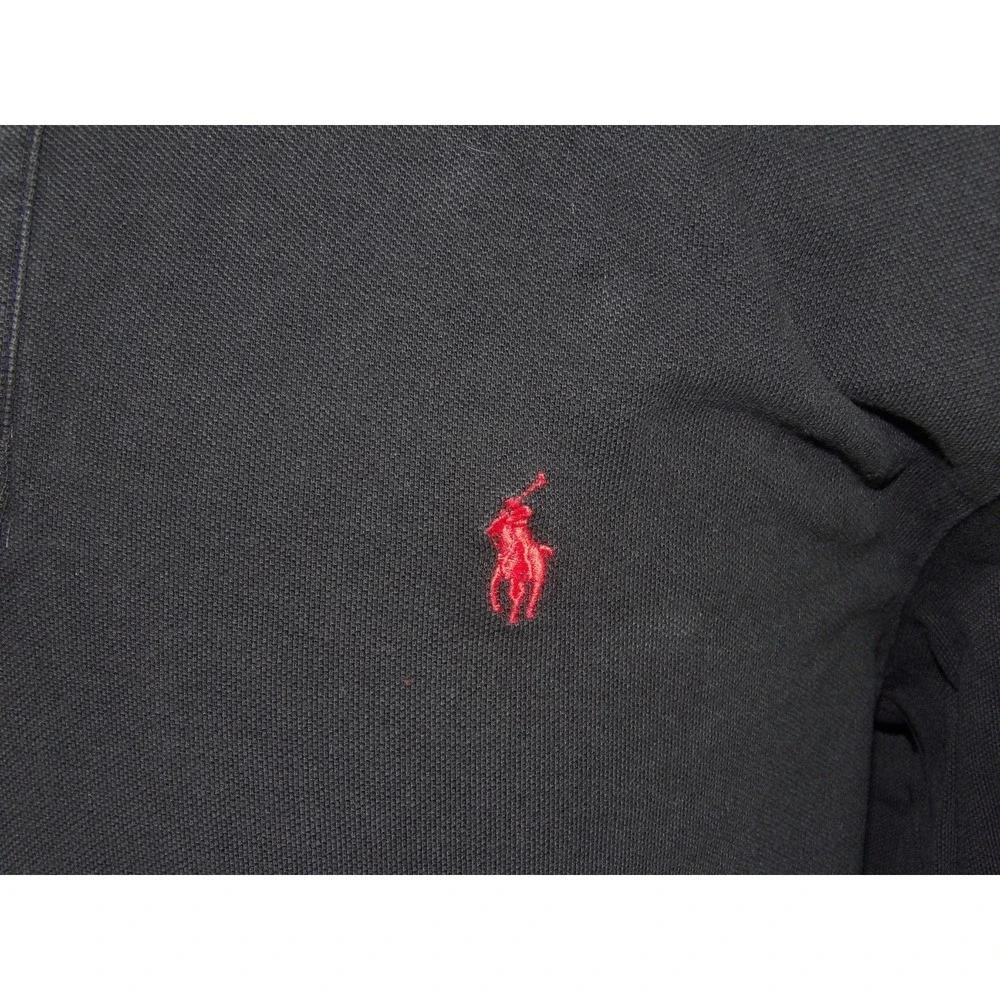 Polo Ralph‎ Lauren Long Sleeved Black Knit Cotton Golf Shirt Men's XL